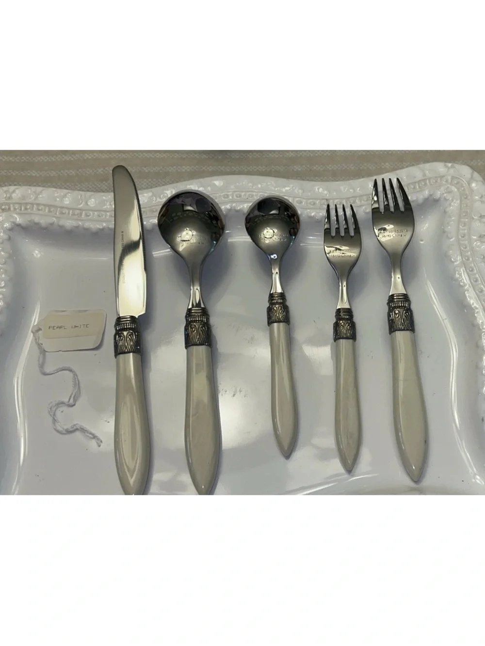 Vintage Stanley Roberts Single 5-piece Place Setting In Perlecent White NWT